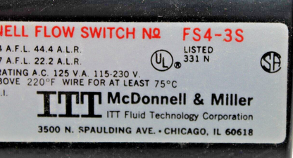 new McDonnell & Miller FS4-3S Flow Switch - MCDONNELL & MILLER