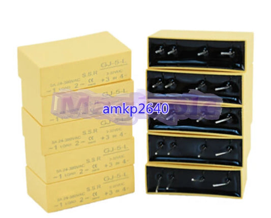 10pcs/box Solid State Relay GJ-5-L for MGR 5A 380VAC 3-32VDC DC-AC Small Pin