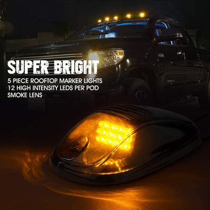 5×Smoked LED Roof top Cab Running Marker Light For Ford F150 F250 Truck Cab