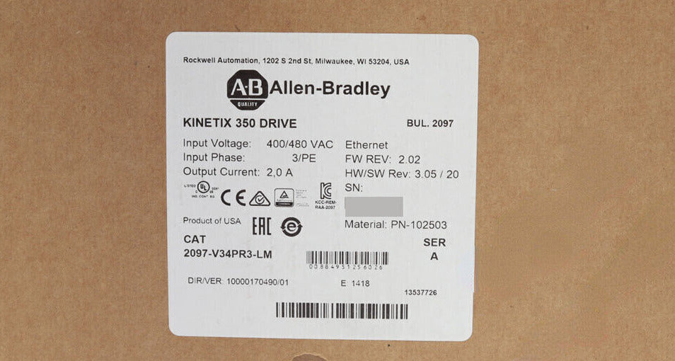 2097-V34PR3-LM Kinetix 350 Servo Driver New Factory Sealed AB - KINETIX