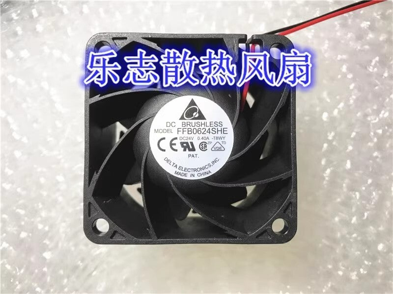 DELTA FFB0624SHE DC24V 0.40A 6038 2-Wire Dual Ball Inverter Fan