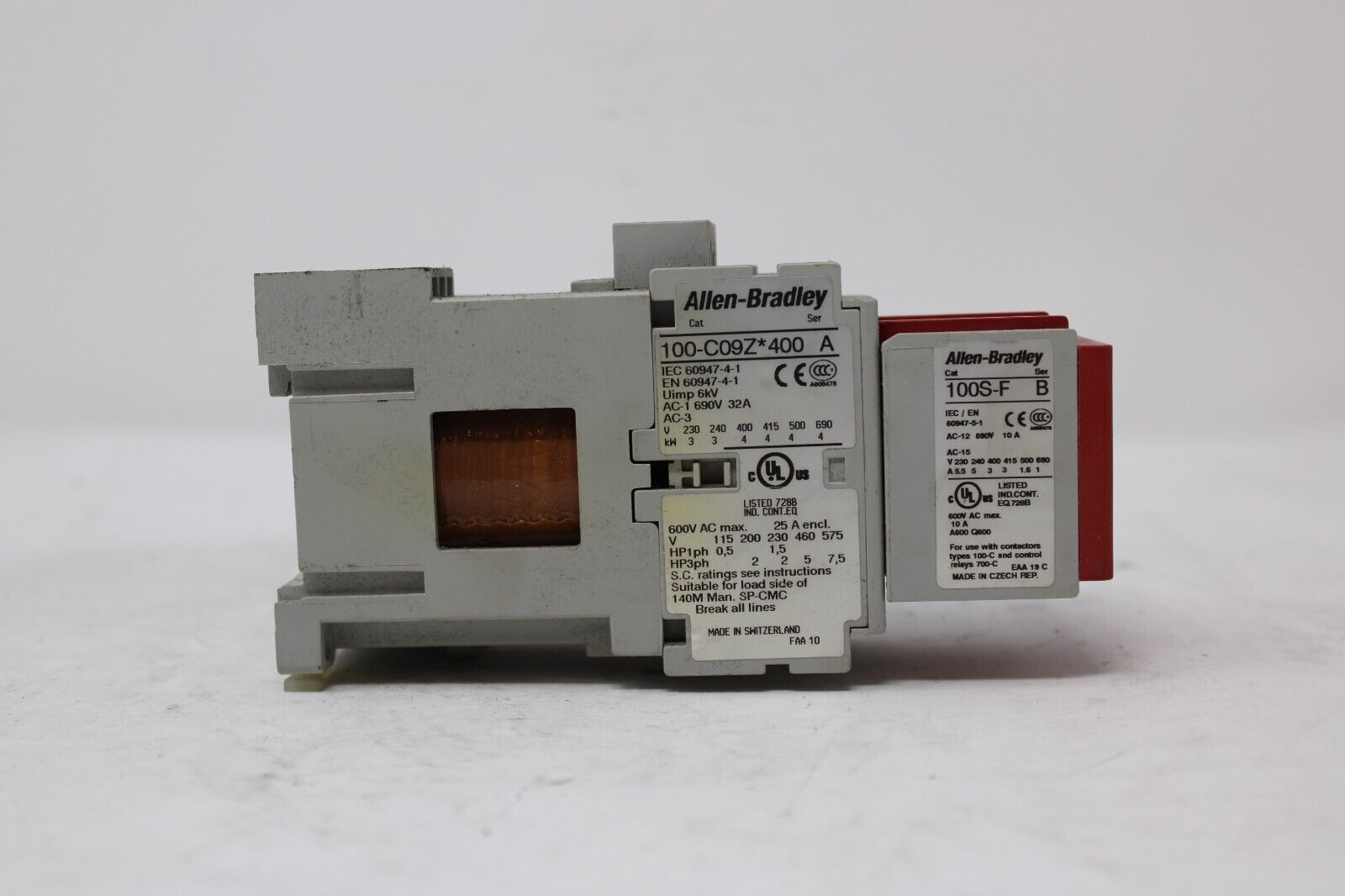 used Allen Bradley 100S-C09ZJ404C Guardmaster Safety Contactor - ALLEN BRADLEY