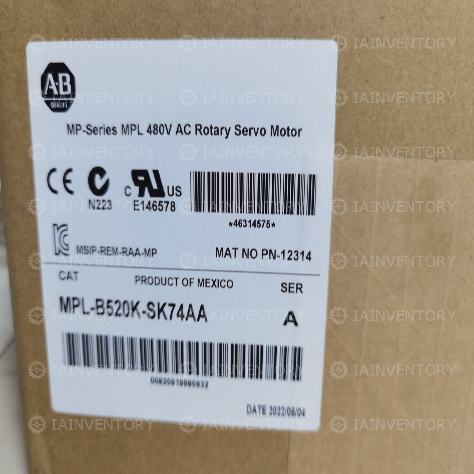 Allen-Bradley MPL-B520K-SK74AA Fast Ship with 1-Year Warranty - ALLEN-BRADLEY