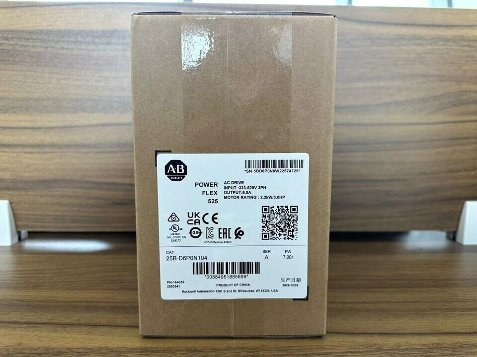 New Sealed 25B-D6P0N104  SER A PowerFlex 525 2.2kW 3Hp AC Drive 25BD6P0N104 koeed