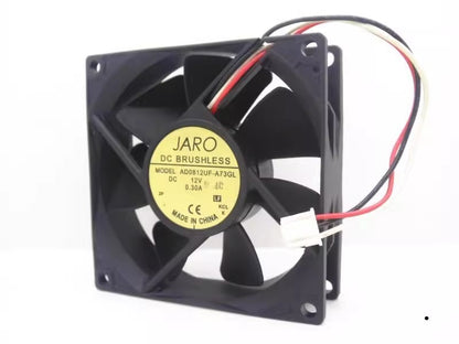 JARO AD0812UF-A73GL 8025 DC12V 0.30A 8CM 3-Pin Axial Cooling Fan