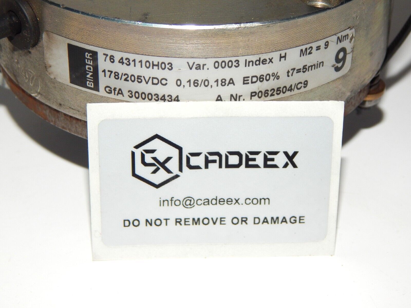 used BINDER 76 43110H03 Brake Brake - BINDER