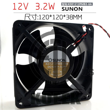 SUNON KDE1212PMB3-6A 12V 3.2W 12038 2-wire cooling fan