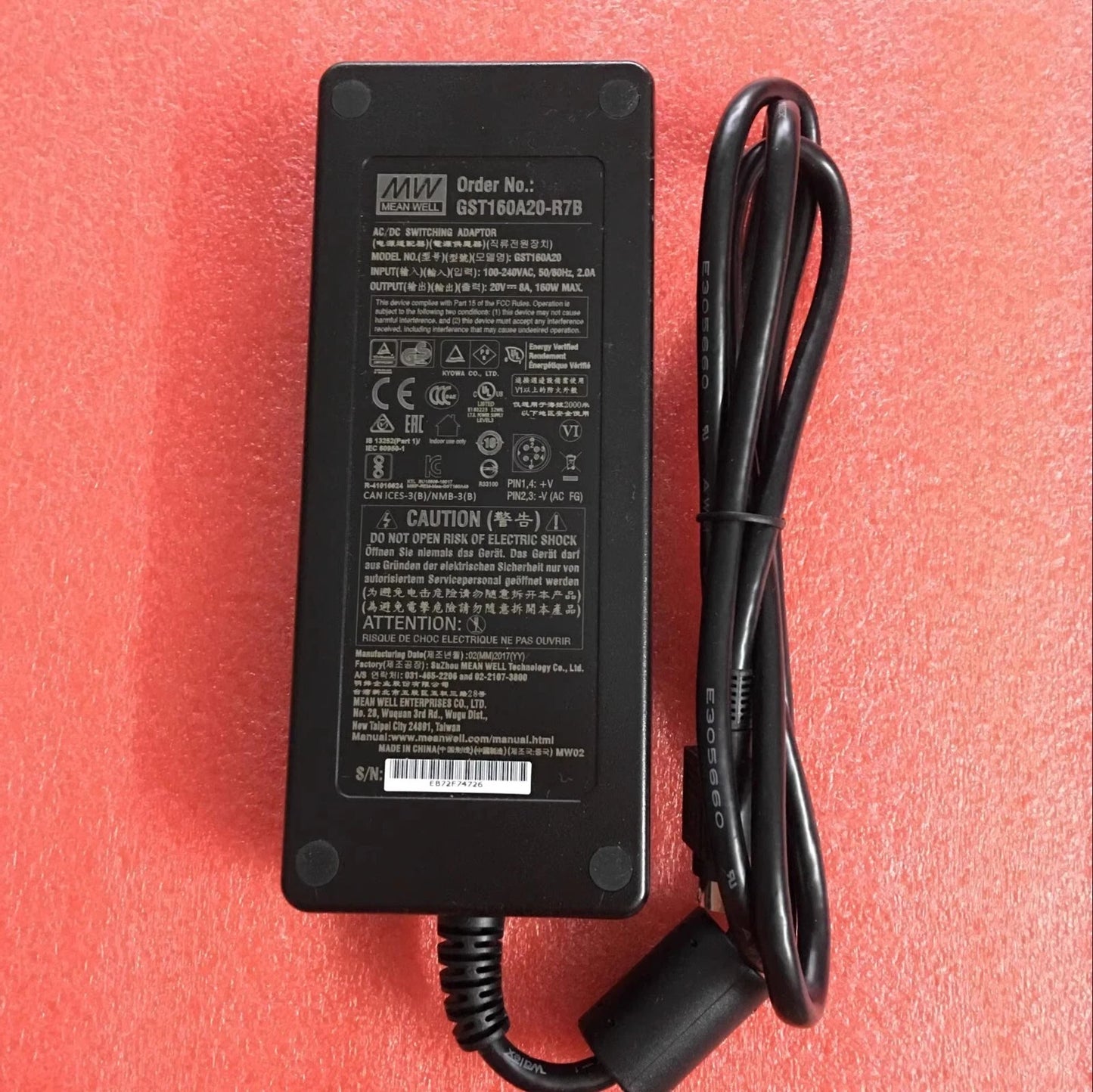 Meanwell GST160A20-R7B 160W 20V 8A Power Adapter