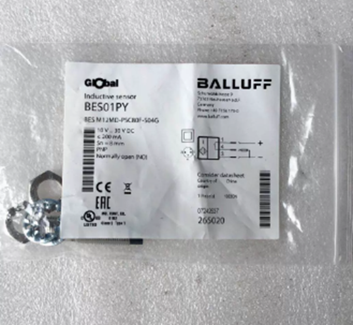Balluff BES M12MD-PSC80F-S04G Inductive Sensor