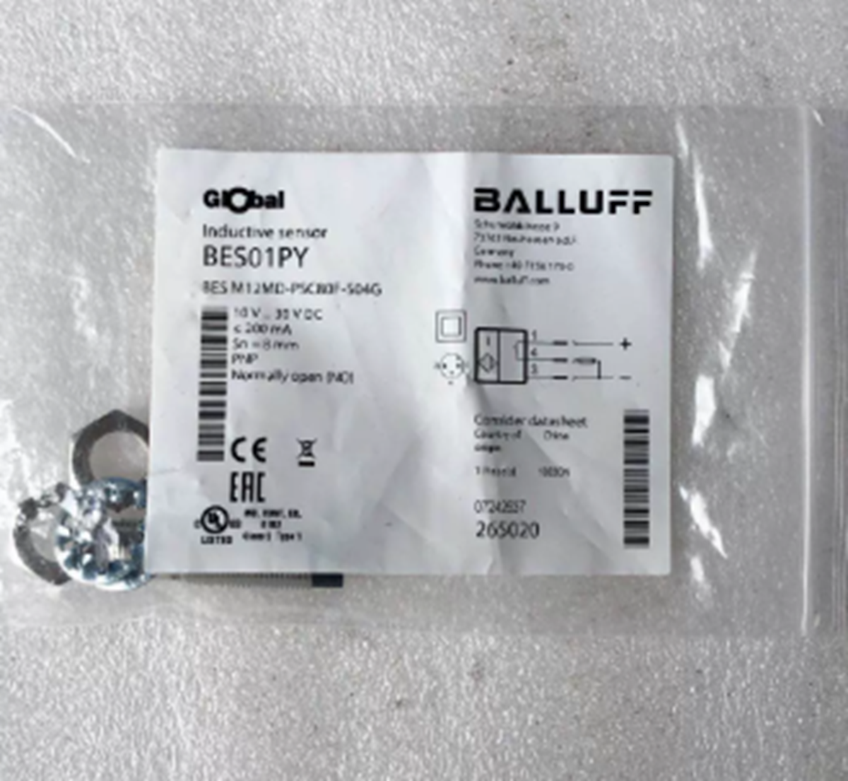 Balluff BES M12MD-PSC80F-S04G Inductive Sensor - BALLUFF