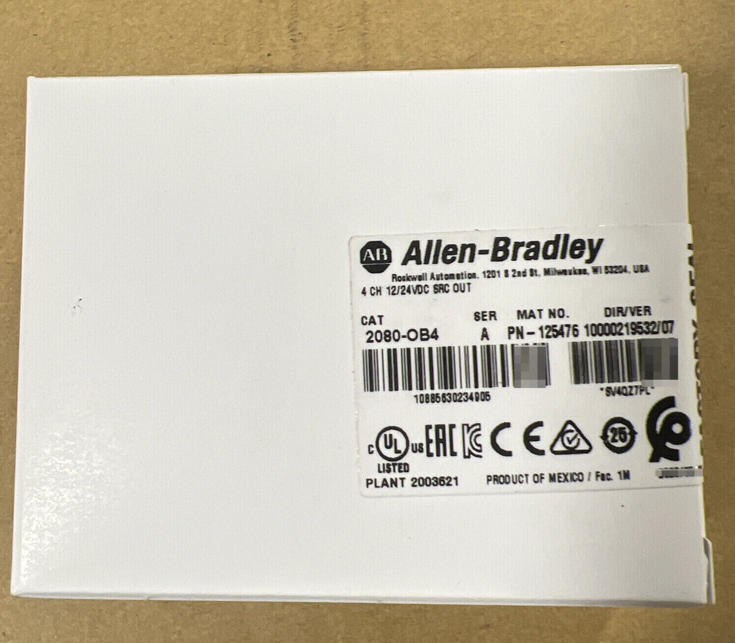 Allen-Bradley 2080-OB4 Micro800 Plug-In Module 4-Point 12/24v DC Source Output - ALLEN-BRADLEY
