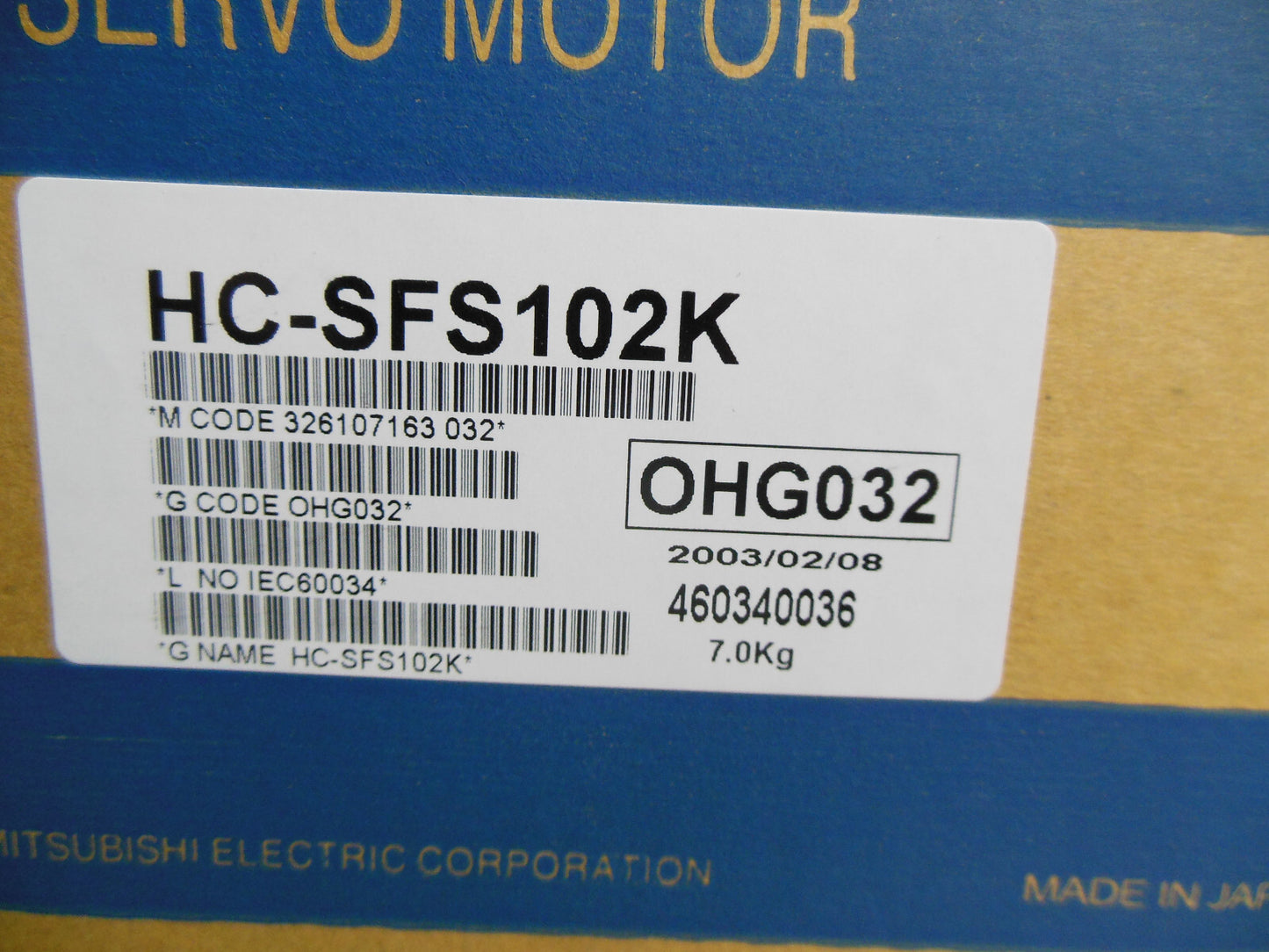 1PC MITSUBISHI HC-SFS102K SERVO MOTOR HCSFS102K ping