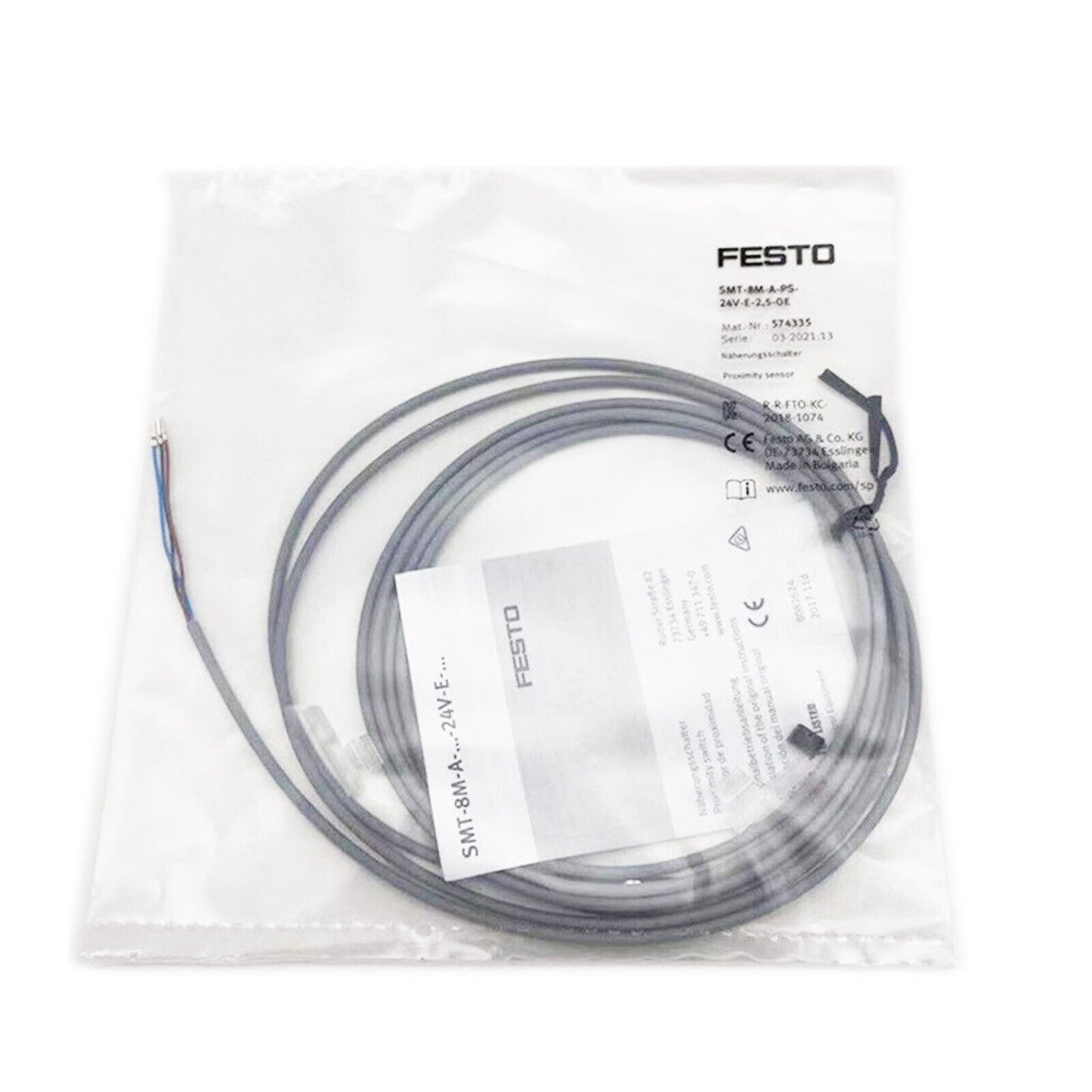 FESTO SMT-8M-A-PS-24V-E-2,5-OE 574335 Proximity Switch Sensor - FESTO