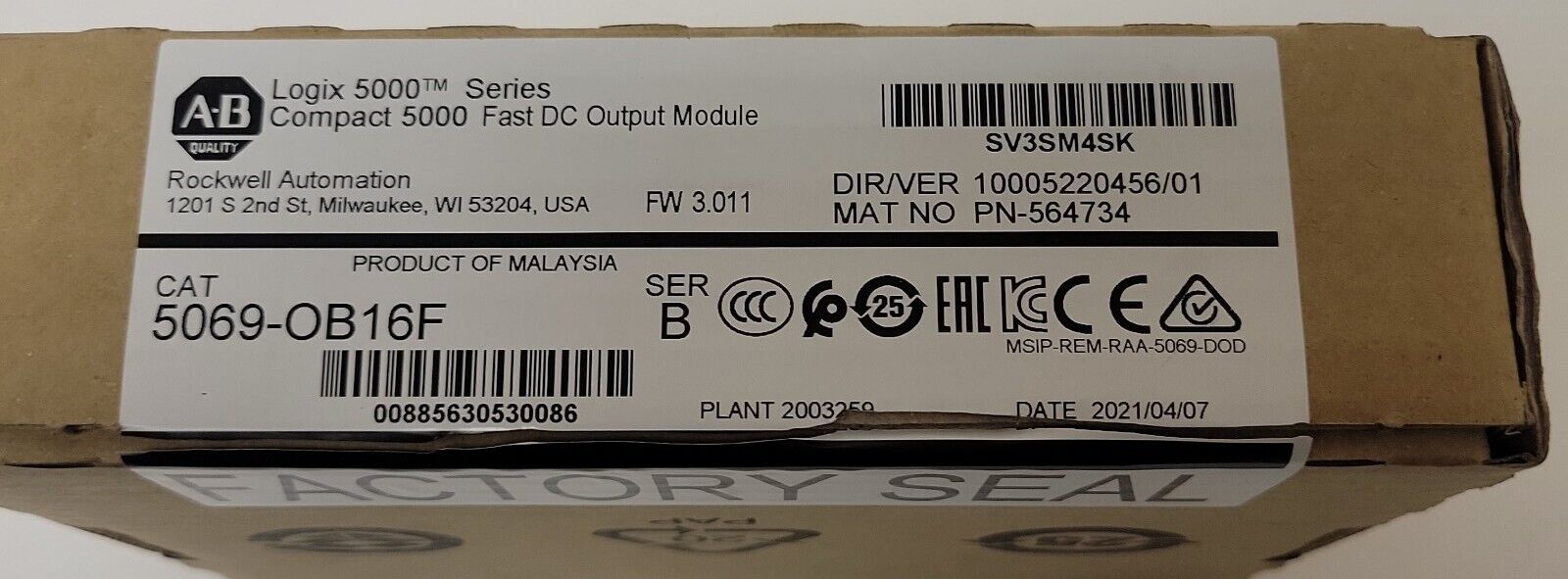 Allen-Bradley 5069-OB16F Compact 5000 Fast Switching Discrete Output Module - ALLEN-BRADLEY