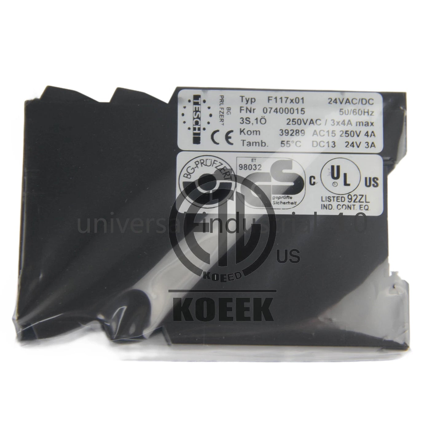 1PC TESCH Type F117X01 24VAC NO.07400015 Safety Relay 50/60Hz #ko