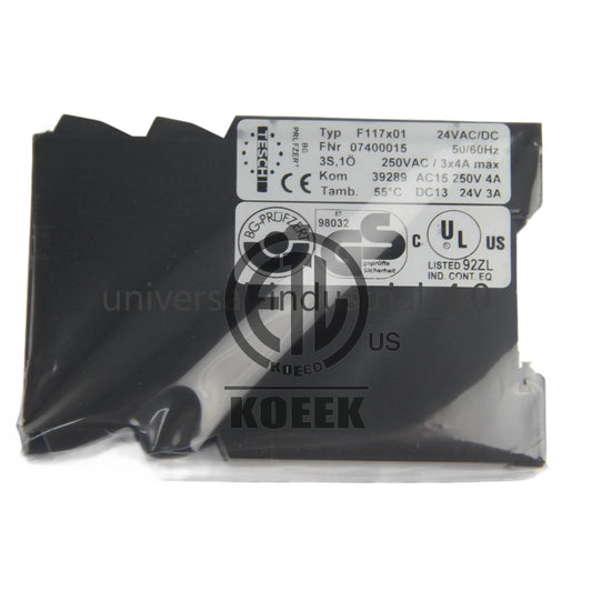 1PC TESCH Type F117X01 24VAC NO.07400015 Safety Relay 50/60Hz #ko