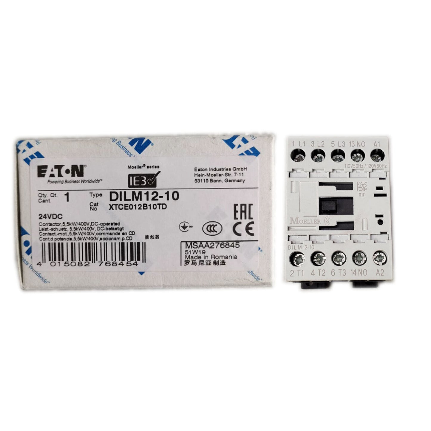 DILM12-10 24VDC Contactor EATON MOELLER *NIB* - EATON MOELLER