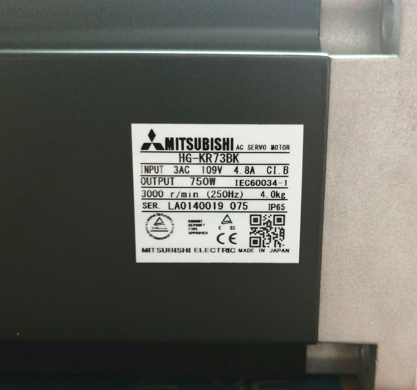 new Mitsubishi AC servo motor HG-KR73BK 750W - MITSUBISHI