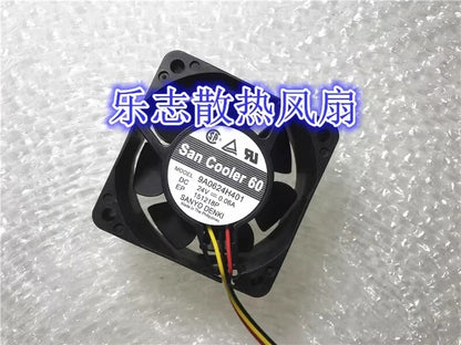 Sanyo San Cooler 60 9A0624H401 DC24V 0.06A 6025 3-Wire Inverter Cooling Fan