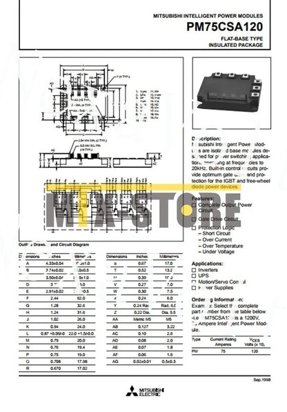 1PCS MITSUBISHI Module PM75CSA120 PM75CSA-120 Quality Assurance