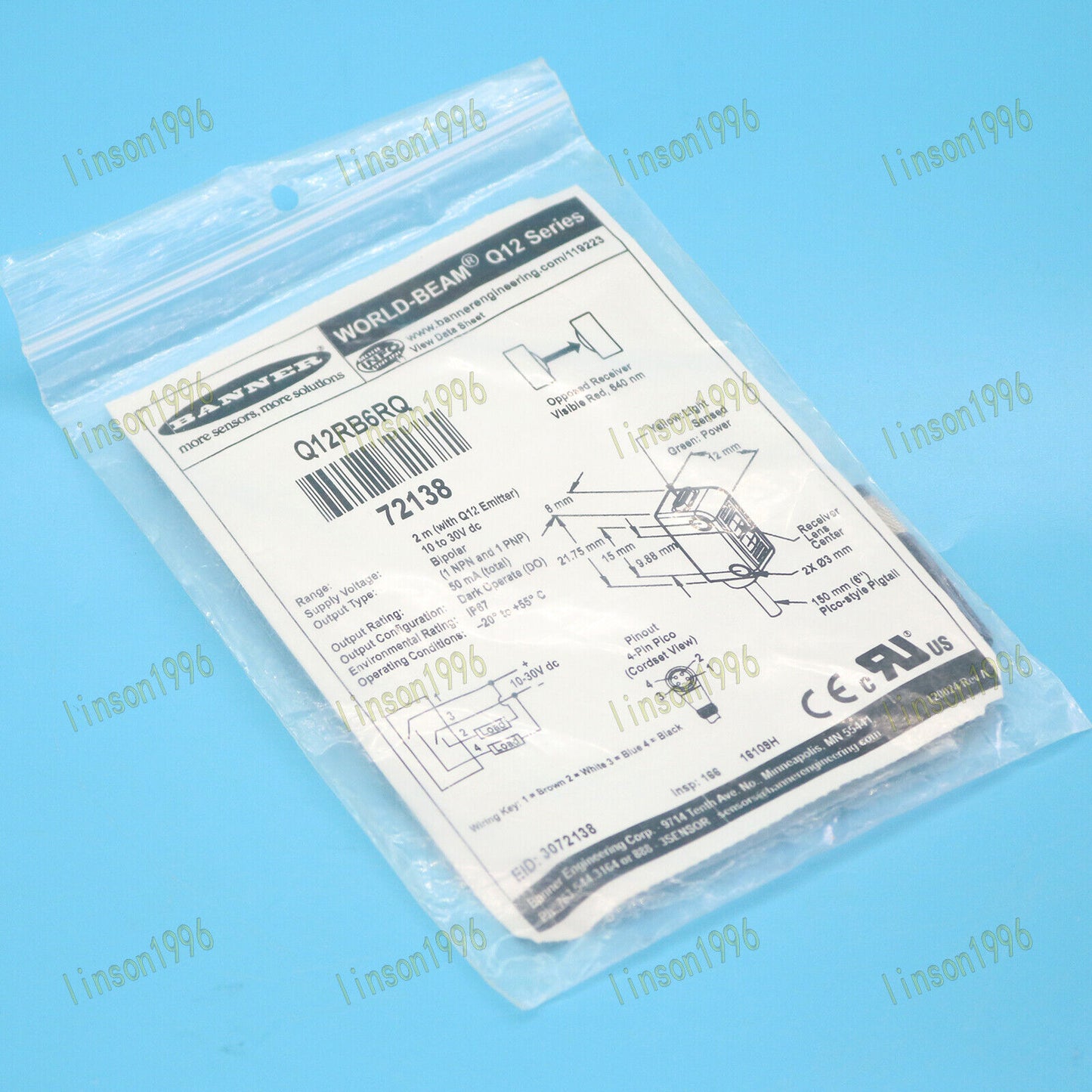 BANNER Photoelectric Switch Sensor Q12RB6RQ SHIP - BANNER