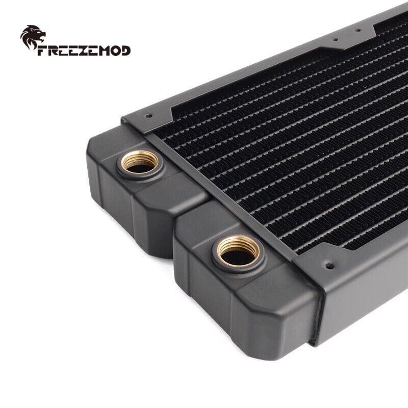 new 360mm Computer Water-cooled Copper Radiator Row 14 Flat Tubes Black