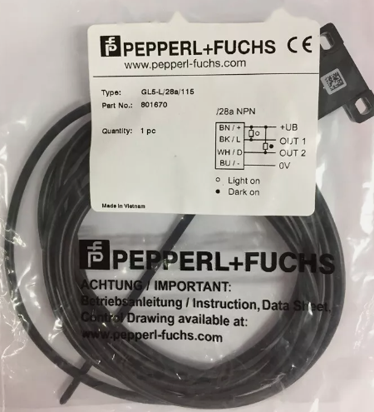 new PEPPERL+FUCHS GL5-L/28a/115 NPN Photoelectric Switch - PEPPERL+FUCHS