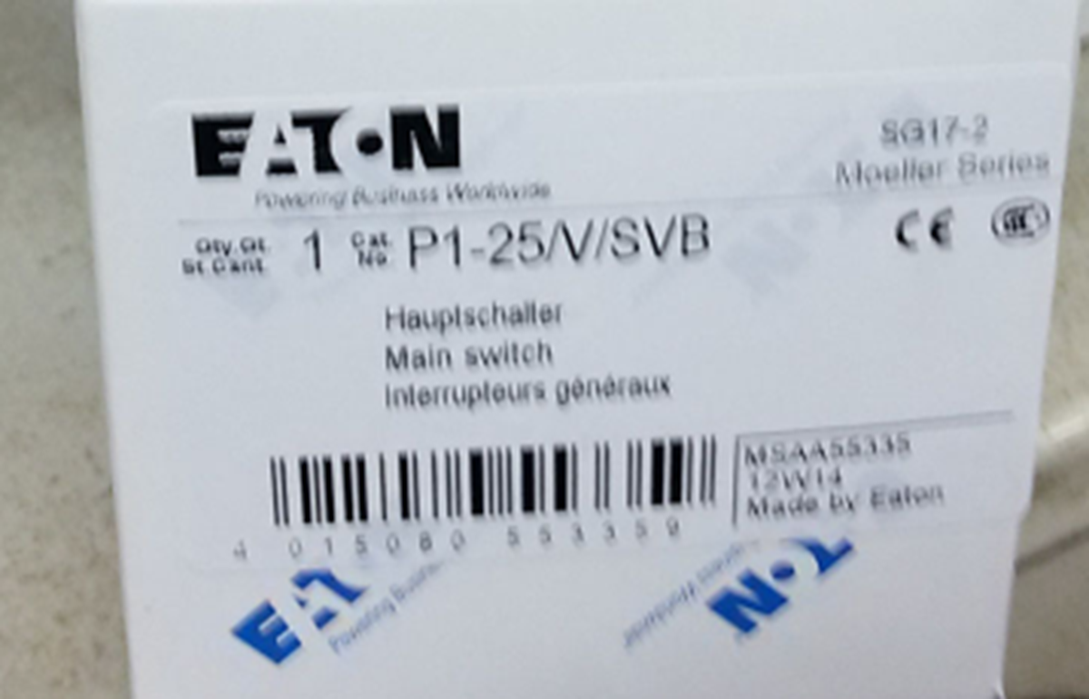 new  Eaton P1-25/V/SVB Main Switch Eaton