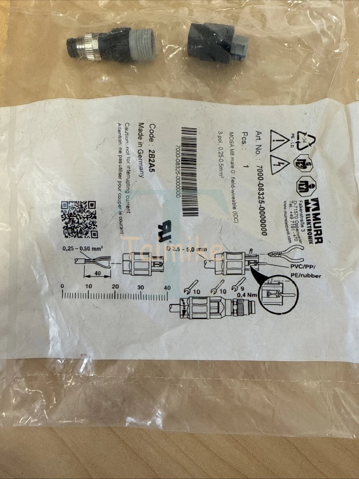 ! Murr Elektronic 7000-08325-0000000 MOSA M8 Male 0 Degree Field-Wireable