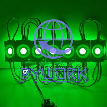 2.4W injection COB LED Module light,DC 12V advertising Green