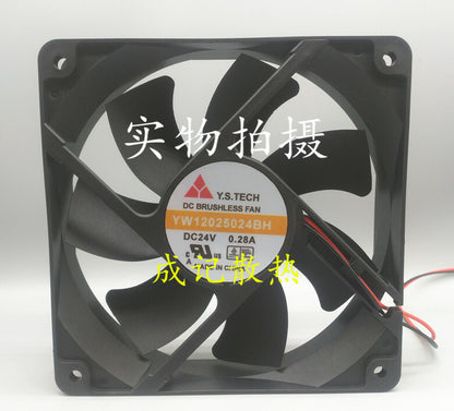 1pcs Y.S.TECH YW12025024BH 24V0.28A 12CM 12025 2线散热风扇