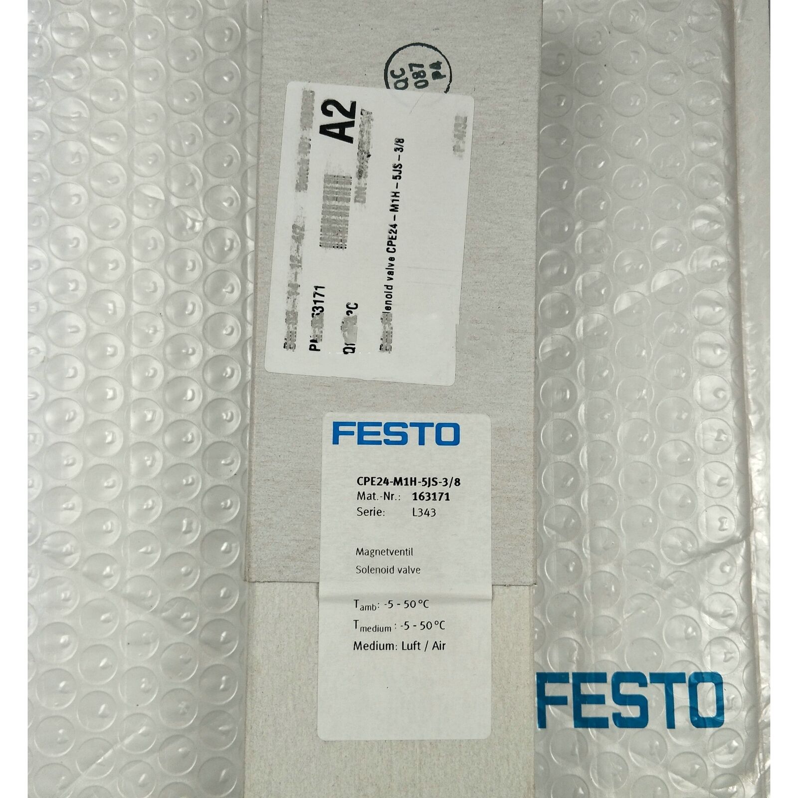FESTO CPE24-M1H-5JS-3/8 Solenoid Valve - FESTO