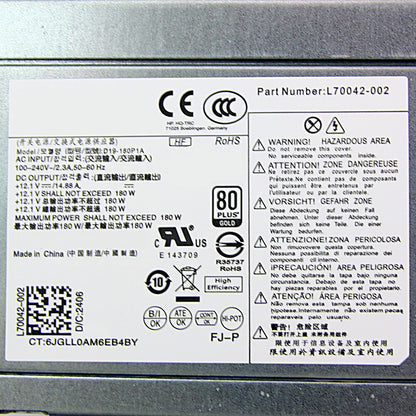 180W Power Supply for HP Desktop L70042-002 D19-180P1A M01-F1033wb