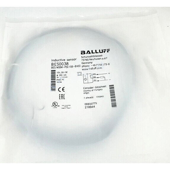 Balluff Proximity Sensor BES M08MI-PSC15B-BV02 - BALLUFF