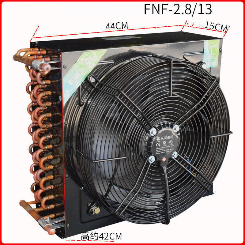 new FNA2.8/13 2HP 13m² condenser + 350MM 380V fan 120W copper tube aluminum radiator - OMRON