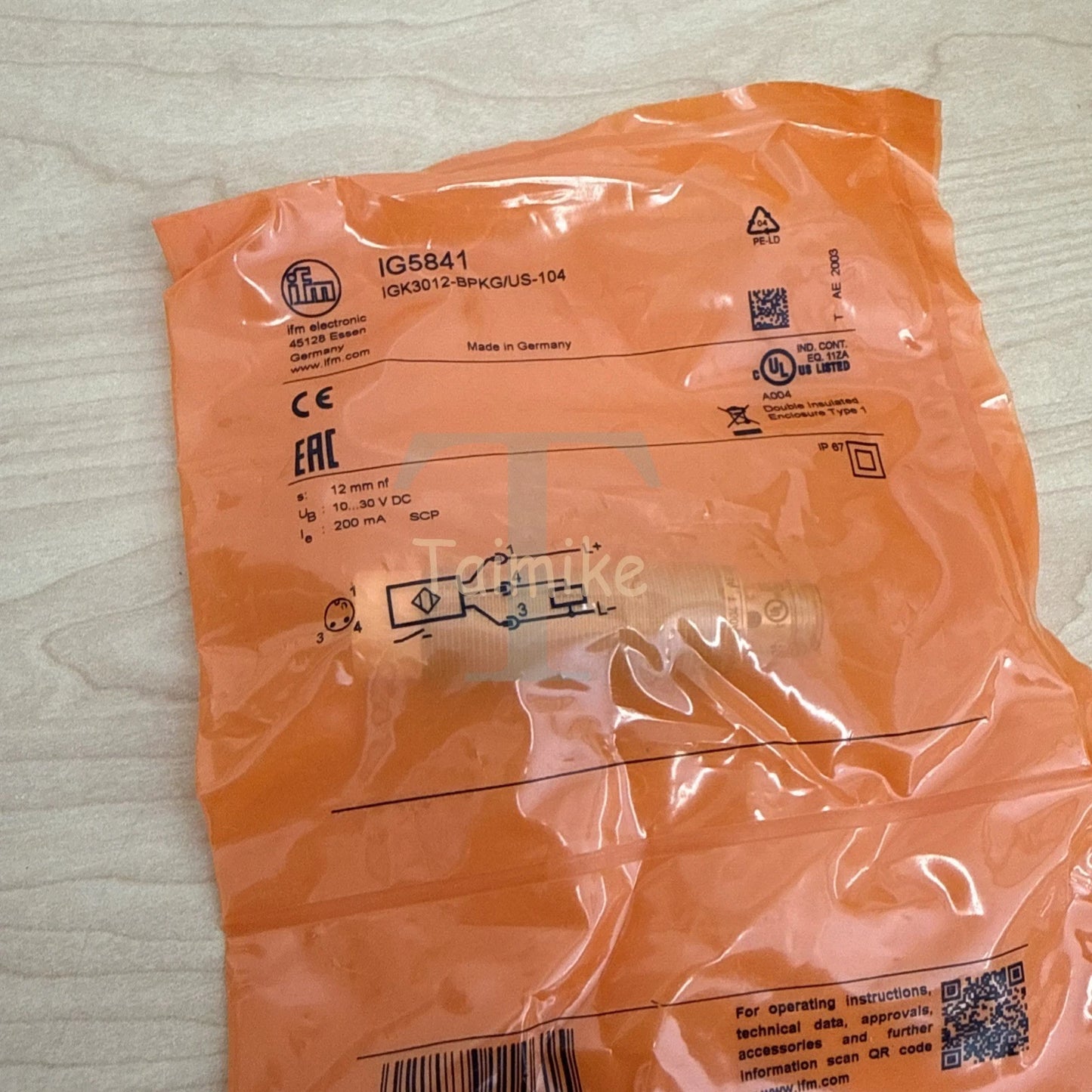 ! IFM IG5841 Inductive Proximity Sensor IGK3012-BPKP/US-104
