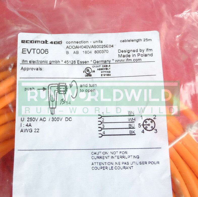 1PCS FOR IFM Proximity Switch EVT006 ADOAH040VAS0025E04 control line