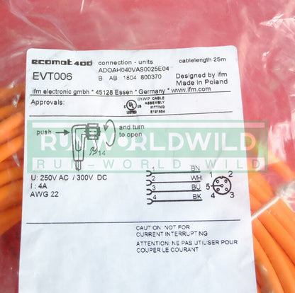 1PCS FOR IFM Proximity Switch EVT006 ADOAH040VAS0025E04 control line