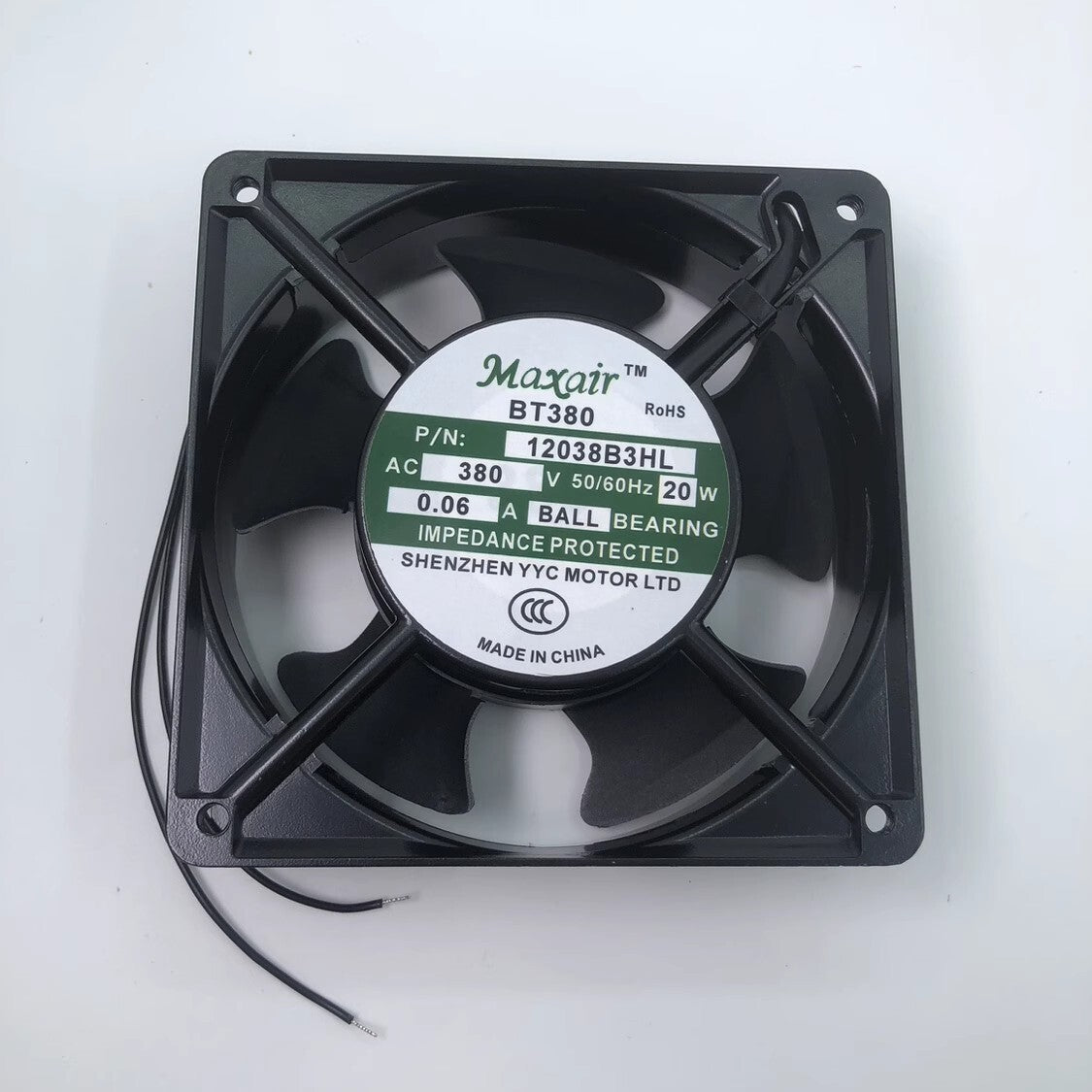 Maxair BT380 12038B3HL AC380V 20W 0.06A Axial Cooling Fan