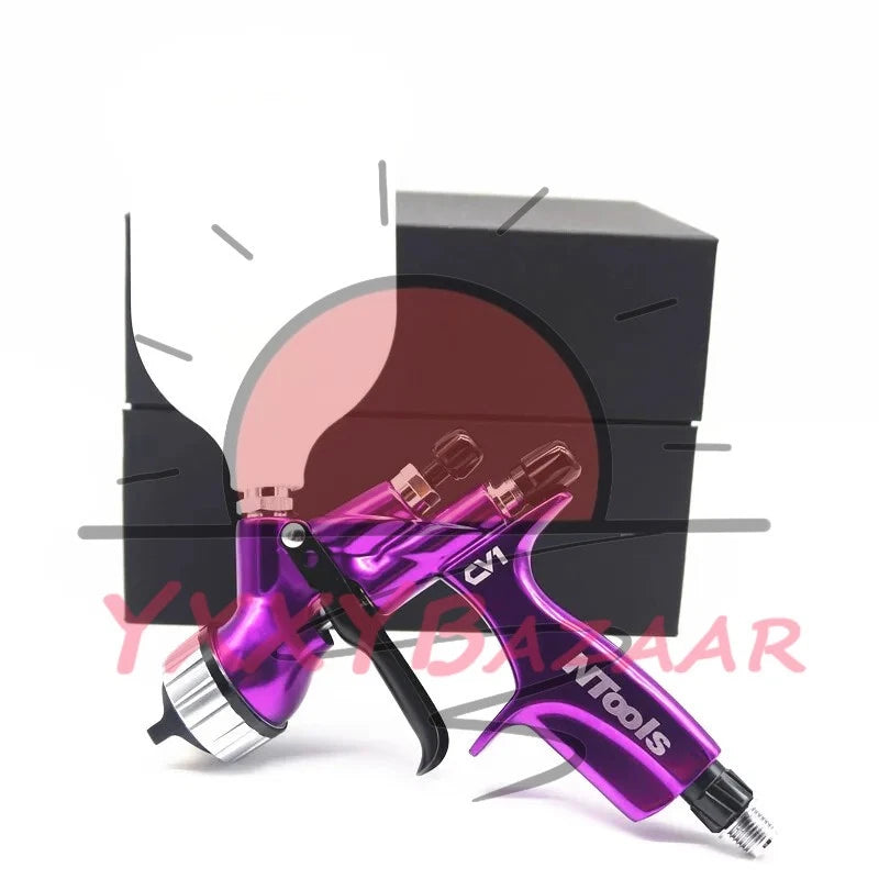 Purple Car Tool Pistol 1.3mm Nozzle CV1 HVLP Paints Spray Gun for Devilbiss