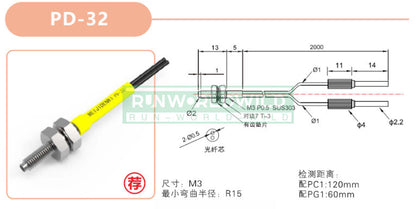 1PCS For MEIJIDENKI Optical Fiber Sensor PD-32