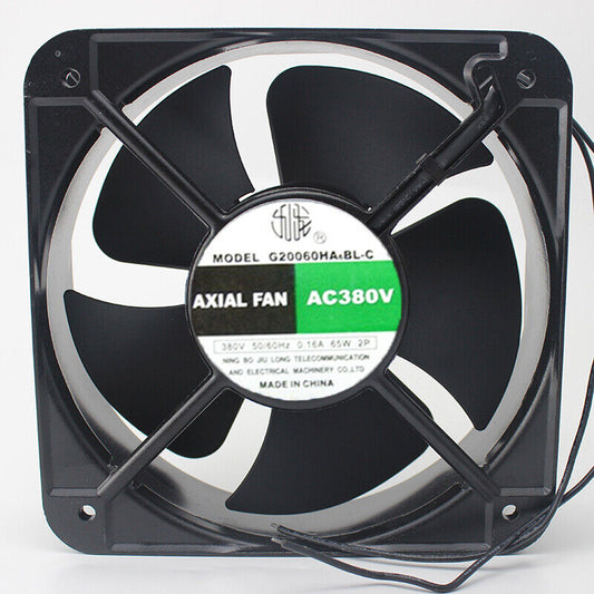 new 1 PCS JIU LONG Fan G20060HA3BL-C AC 380V 200*200*60mm 2 wire Aluminum frame - JIU LONG