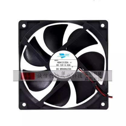 1PCS HDH1212EA-A DC12V 0.55A 120*120*25MM 2-wire silent cooling fan