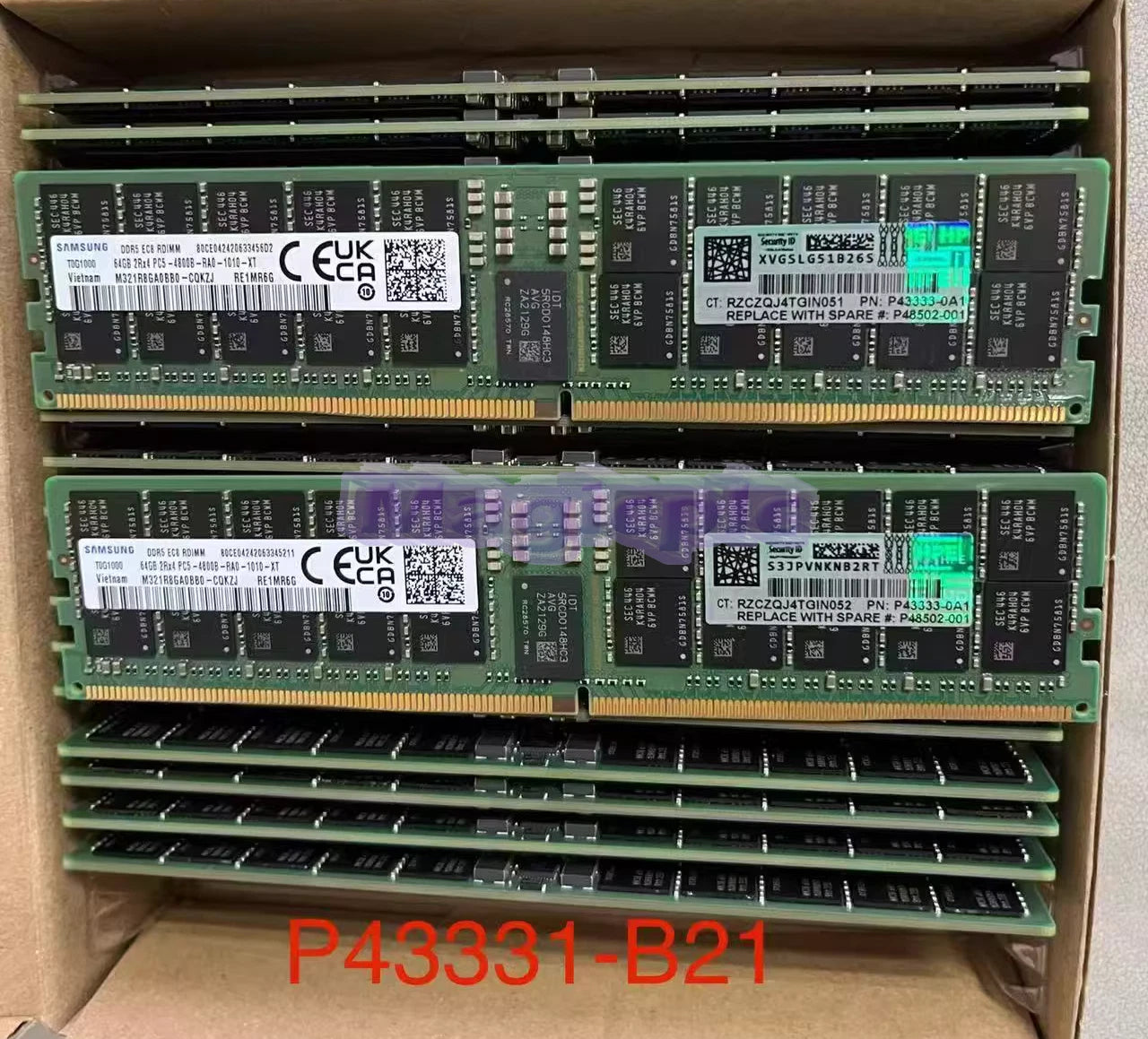 P43331-B21 P43333-0A1 OEM 64GB 2Rx4 DDR5 PC5-4800 EC8 RDIMM Gen11 Server Memory~