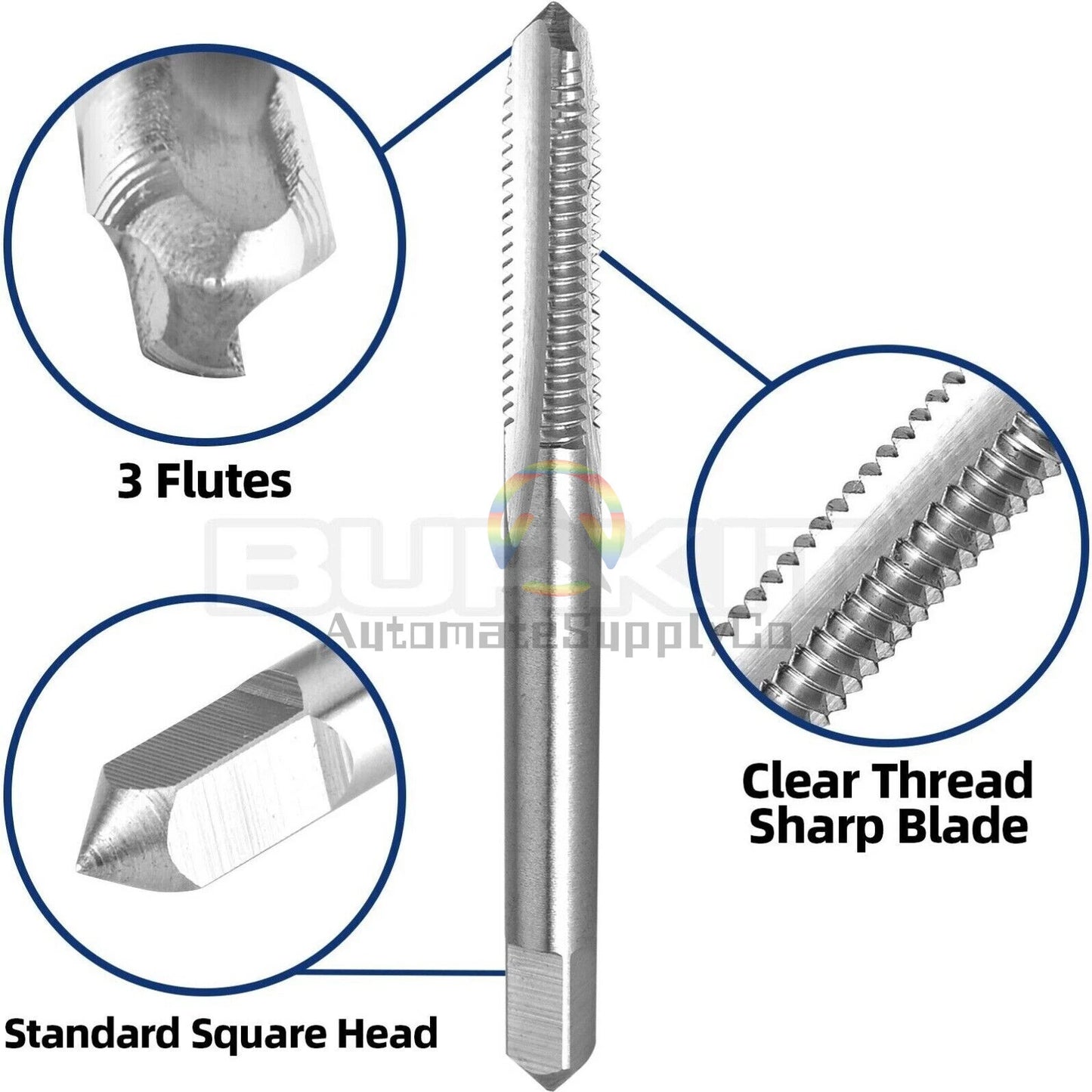 5/32"-32 UN Thread Tap Right Hand, HSS 5/32 x 32 UN Straight Fluted Machine Tap
