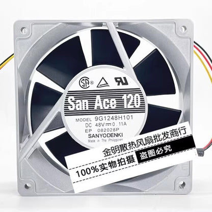Sanyo 9G1248H101 DC48V 0.11A 12CM Aluminum Frame DC Cooling Fan