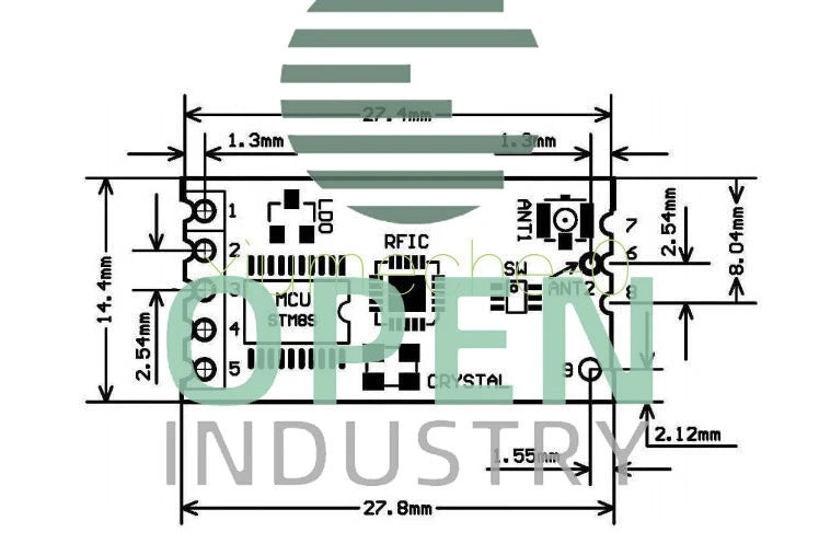 433Mhz HC-12 SI4438 Wireless Serial Port Module 1000m Replace Bluetooth TOP