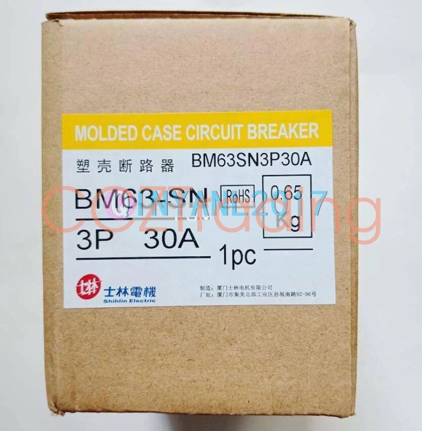 1PCS Shihlin Molded case circuit breaker BM63-SN 3P 20A 30A 40A 50A 63A