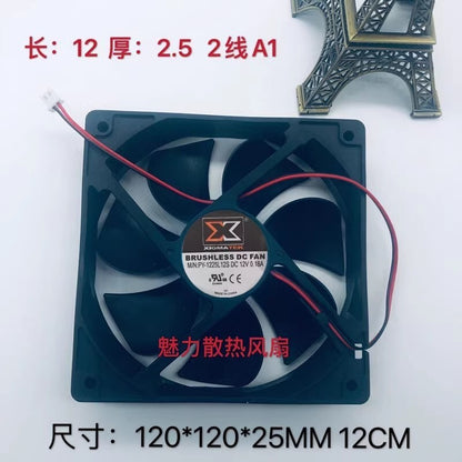 BRUSHLESSFAN PY-1225L12S 12025 DC12V 0.18A 2-Wire Silent Cooling Fan