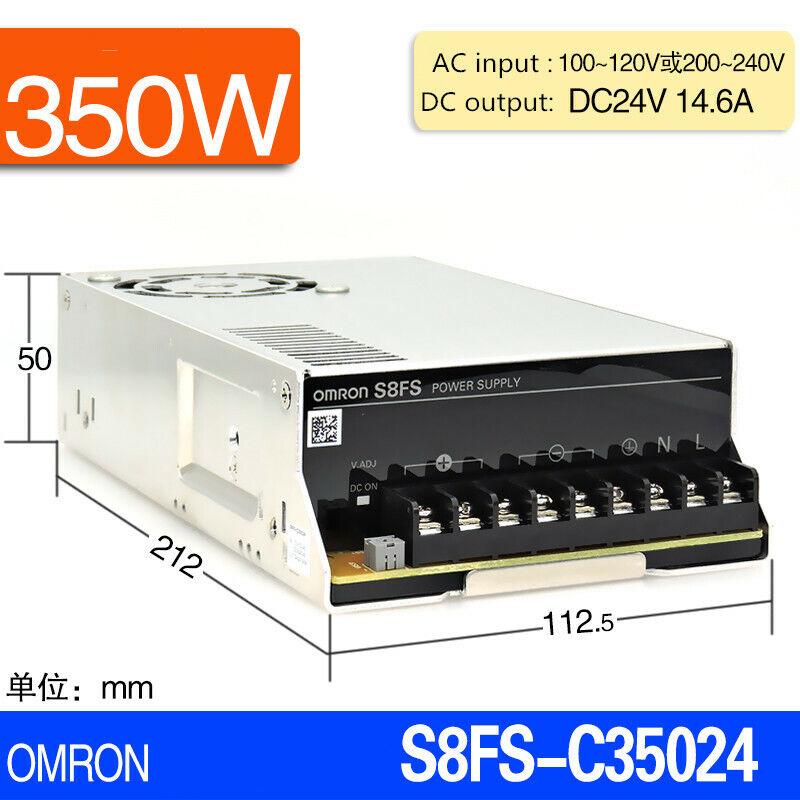 new Omron 100-120/200240VAC S8JC-Z switch power supply S8FS-C35024 350W 24VDC 14.6A